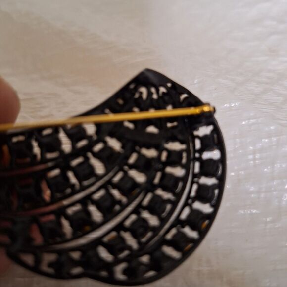 Amber Glass M Jent Women's Brooch and Earrings Grandma Chic Elegant Vintage - Picture 9 of 12